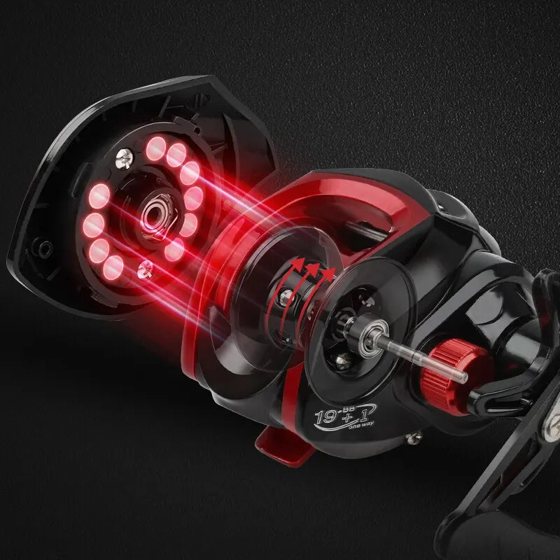 M-Power-2 CR Series Fishing Baitcasting Reel Light 7.2.1, 19 bb + 1 Gear Ratio 17 lbs max drag-FREE Shipping