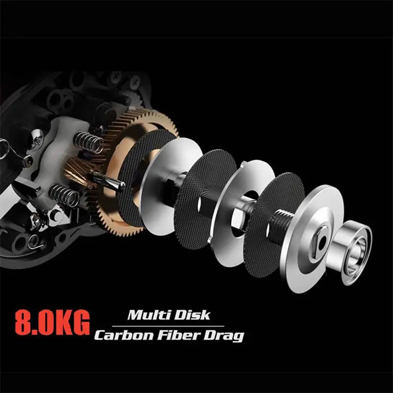 JI- Baitcasting Fishing Reel 12BBs,22 lbs Carbon Drag Carbon-FREE Shipping