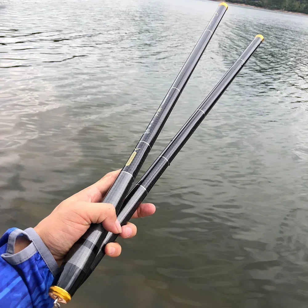 Telescopic Carbon Fiber Fishing Rod 3.6M -7.2M Ultra-light Hard-FREE Shipping