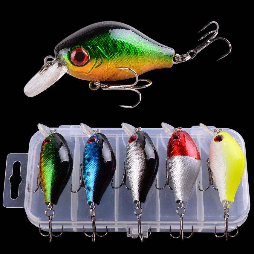 5pcs Fishing Crankbait lure mixed colour-FREE Shipping