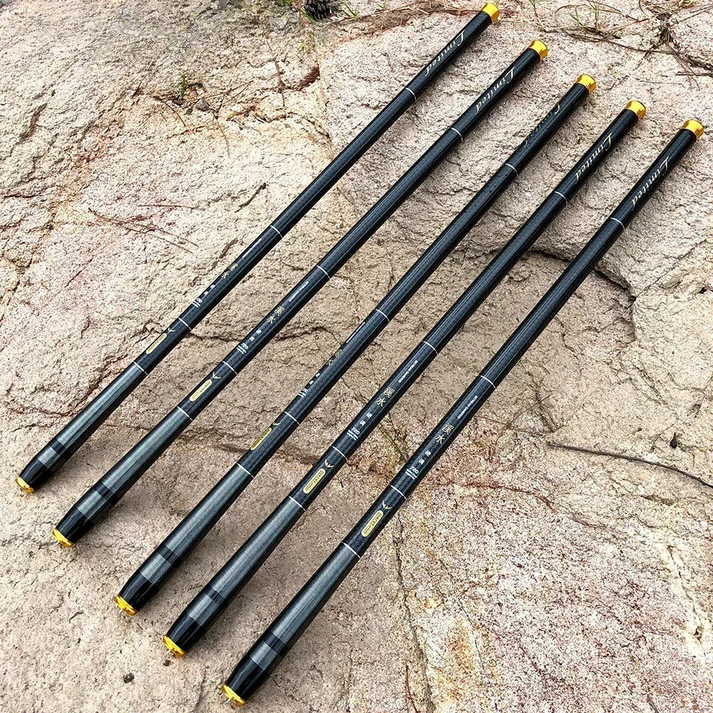 Telescopic Carbon Fiber Fishing Rod 3.6M -7.2M Ultra-light Hard-FREE Shipping