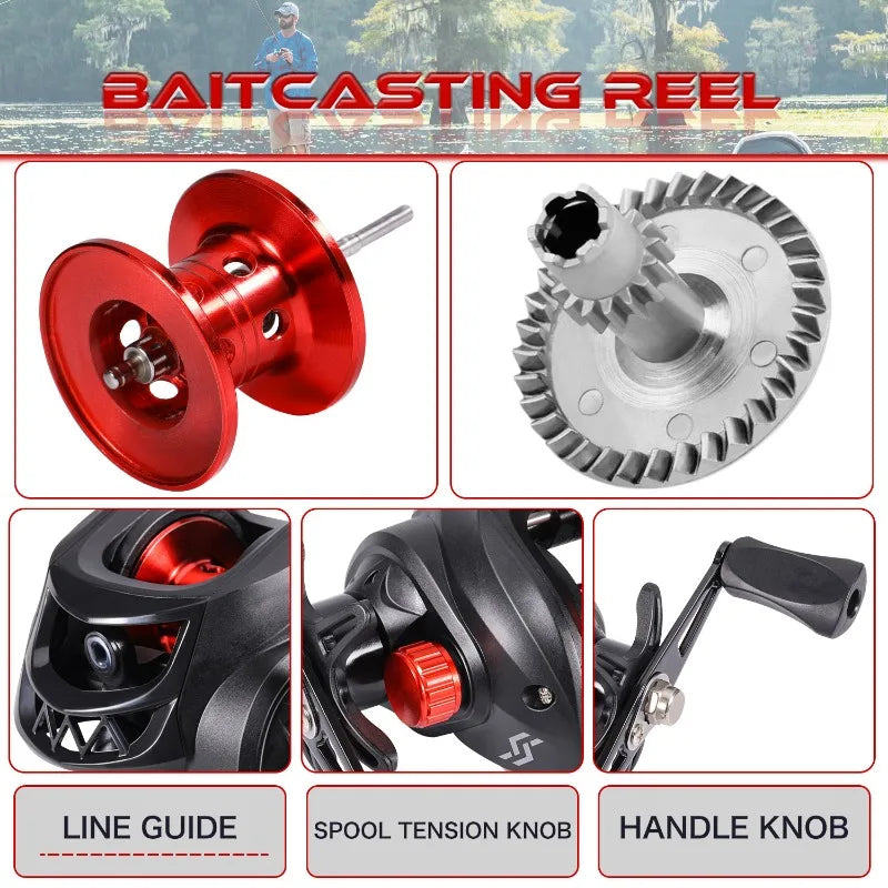 Professional Ultra Light 7.2.1 Gear Baitcasting Max Drag 8kg/17.6 lb Fishing Reel-Free shipping