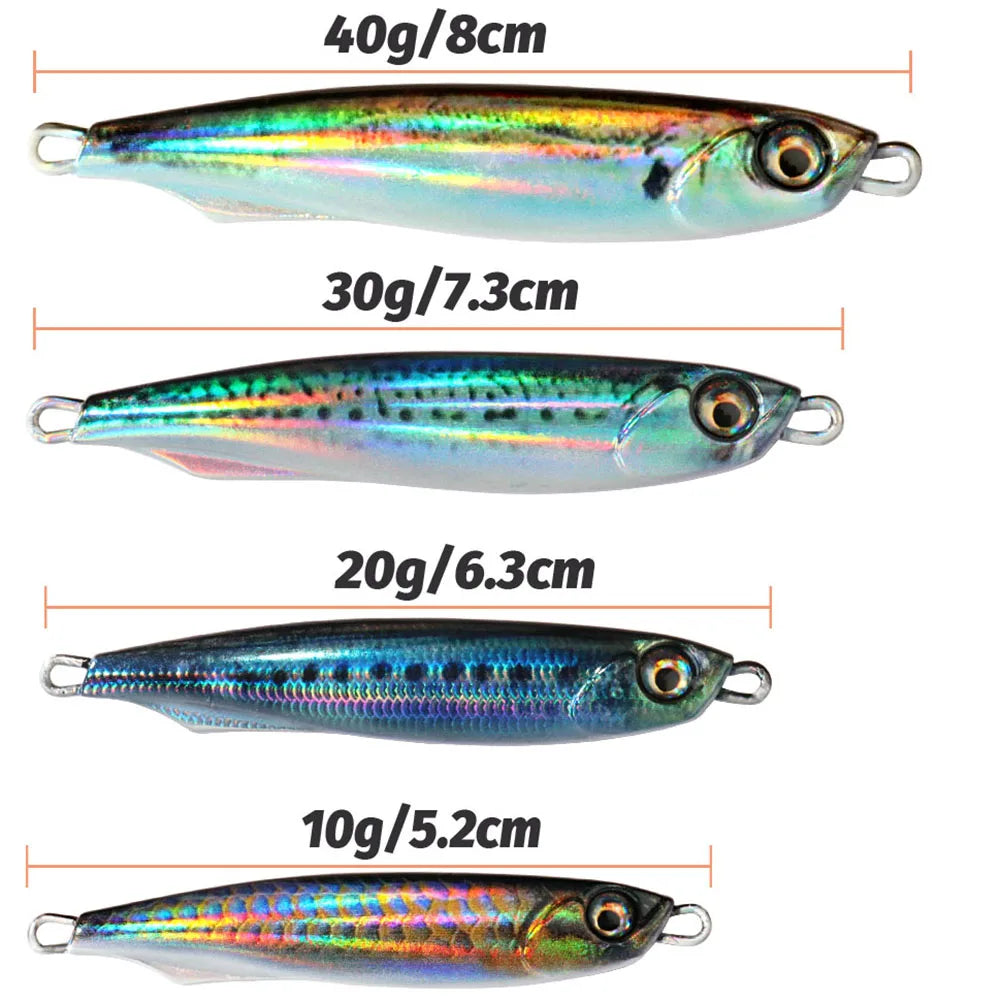 3D Eye color Metal Lure Spinner Jig Spoon with triple hook 10g 20 30g 40g-FREE Shipping