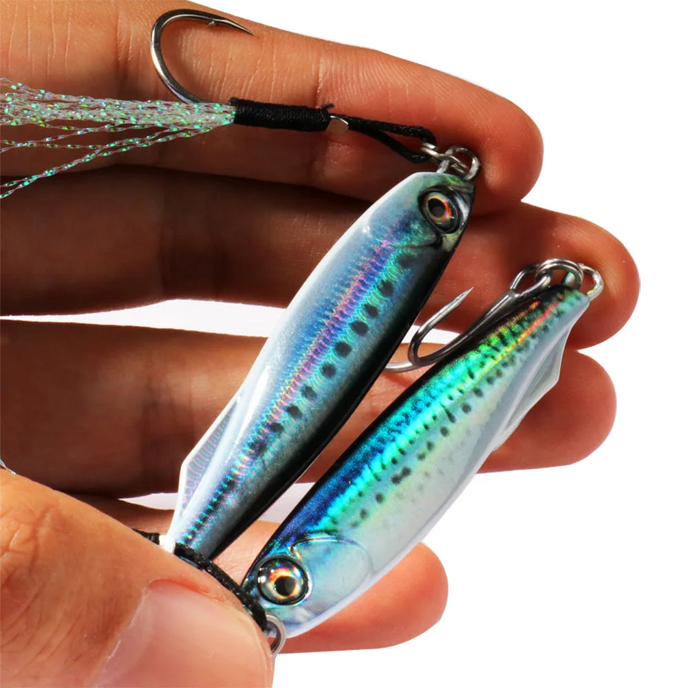 3D Eye color Metal Lure Spinner Jig Spoon with triple hook 10g 20 30g 40g-FREE Shipping