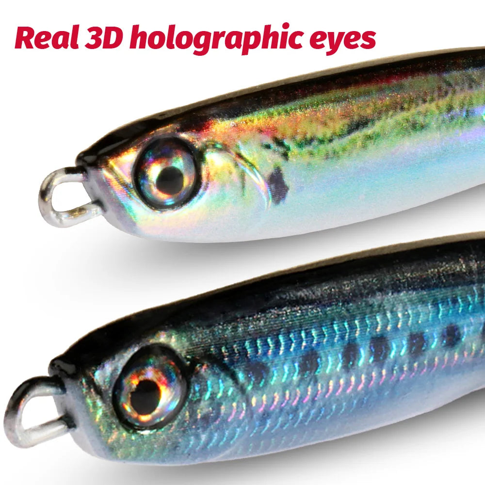 3D Eye color Metal Lure Spinner Jig Spoon with triple hook 10g 20 30g 40g-FREE Shipping