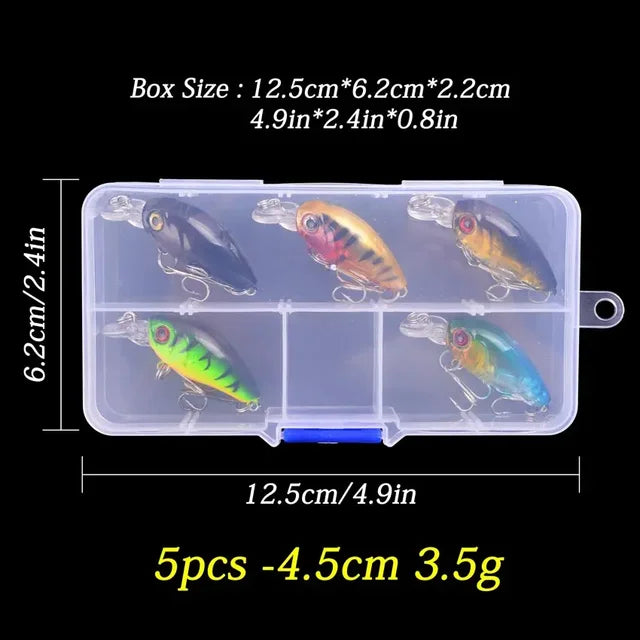 5pcs Fishing Crankbait lure mixed colour-FREE Shipping