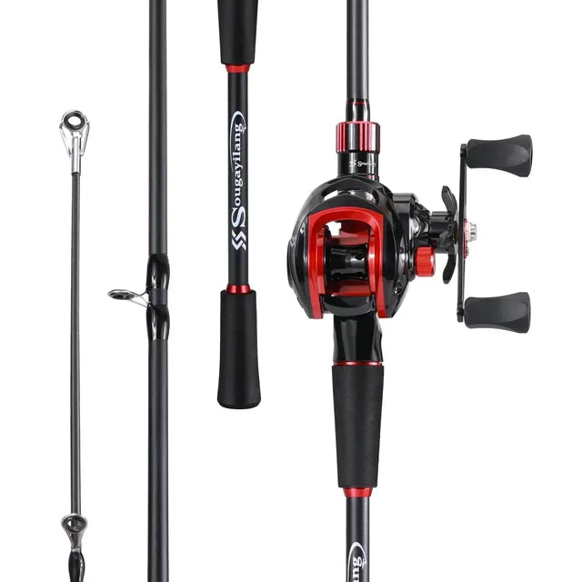 Sougayilang Casting Reel and Rod Set 1.8m 2.1m - Max Drag 17.6 lbs-FREE Shipping
