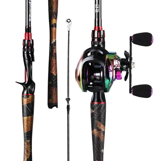 Sougayilang Casting Reel and Rod Set 1.8m 2.1m - Max Drag 17.6 lbs-FREE Shipping