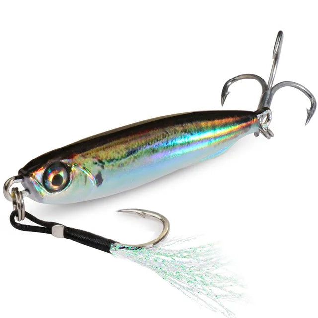 3D Eye color Metal Lure Spinner Jig Spoon with triple hook 10g 20 30g 40g-FREE Shipping