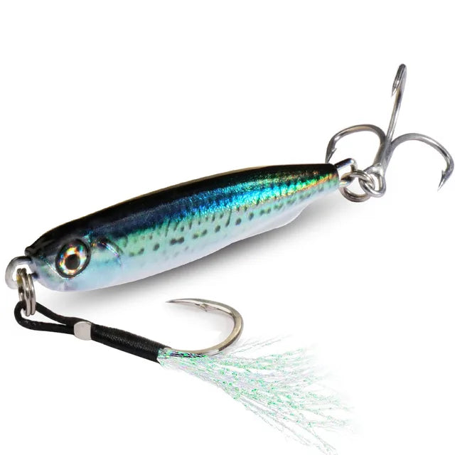 3D Eye color Metal Lure Spinner Jig Spoon with triple hook 10g 20 30g 40g-FREE Shipping