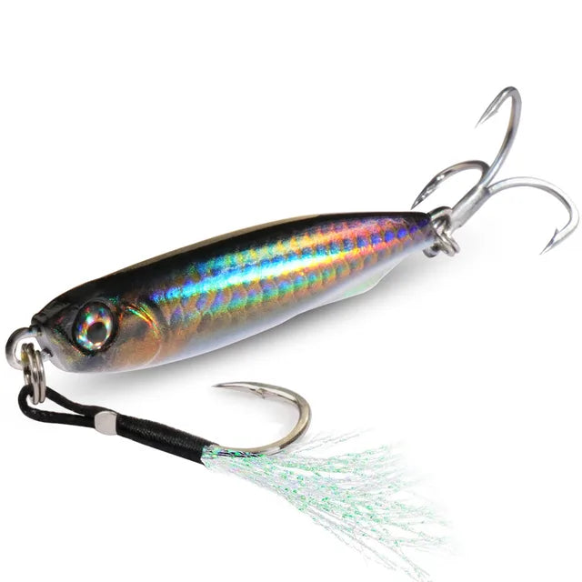3D Eye color Metal Lure Spinner Jig Spoon with triple hook 10g 20 30g 40g-FREE Shipping
