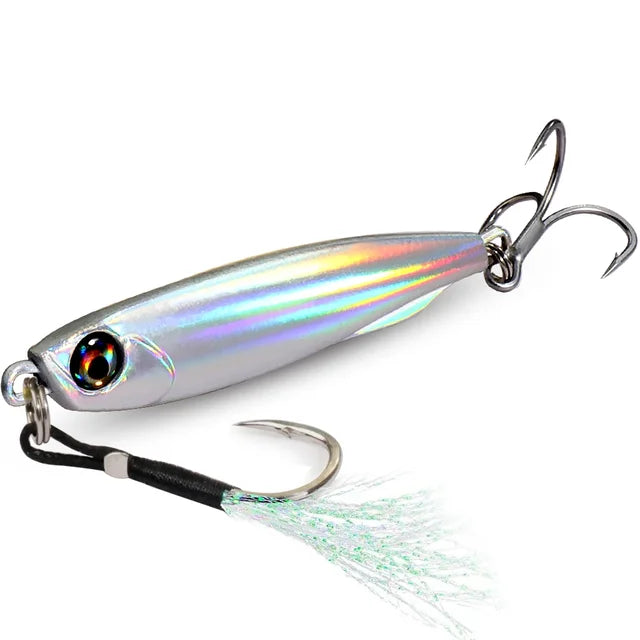 3D Eye color Metal Lure Spinner Jig Spoon with triple hook 10g 20 30g 40g-FREE Shipping