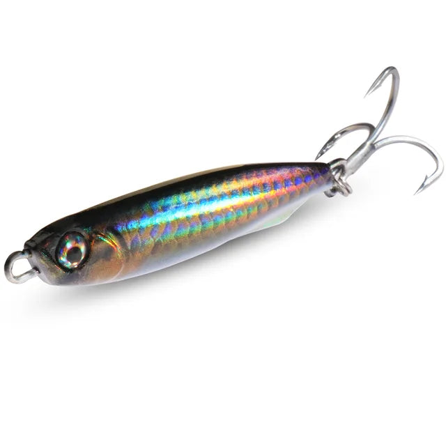 3D Eye color Metal Lure Spinner Jig Spoon with triple hook 10g 20 30g 40g-FREE Shipping