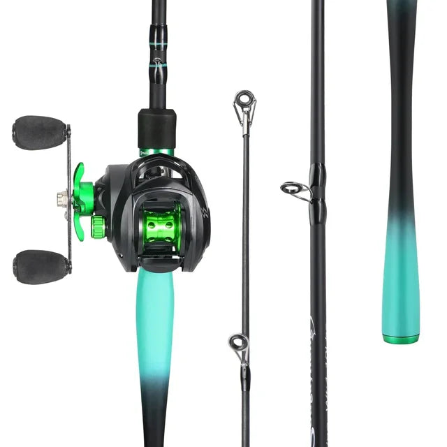Sougayilang Casting Reel and Rod Set 1.8m 2.1m - Max Drag 17.6 lbs-FREE Shipping