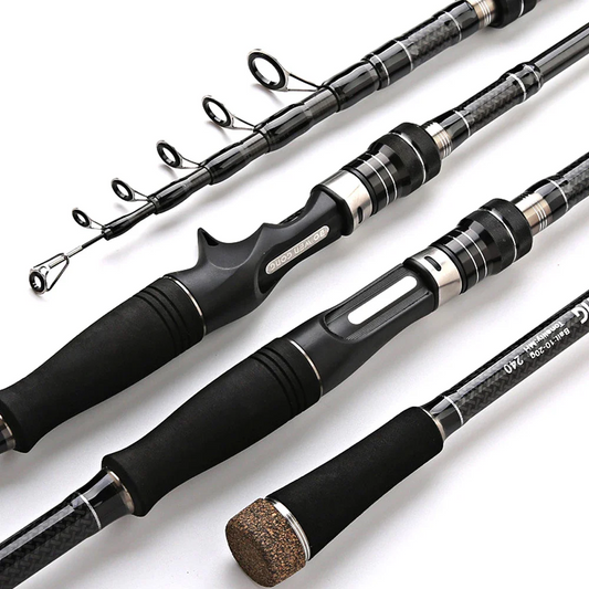 HOTTUNA  Ultralight Spinning/Casting Carbon Fiber Telescopic Fishing Rod 1.8-3.6m Fishing Tackle-FREE Shipping