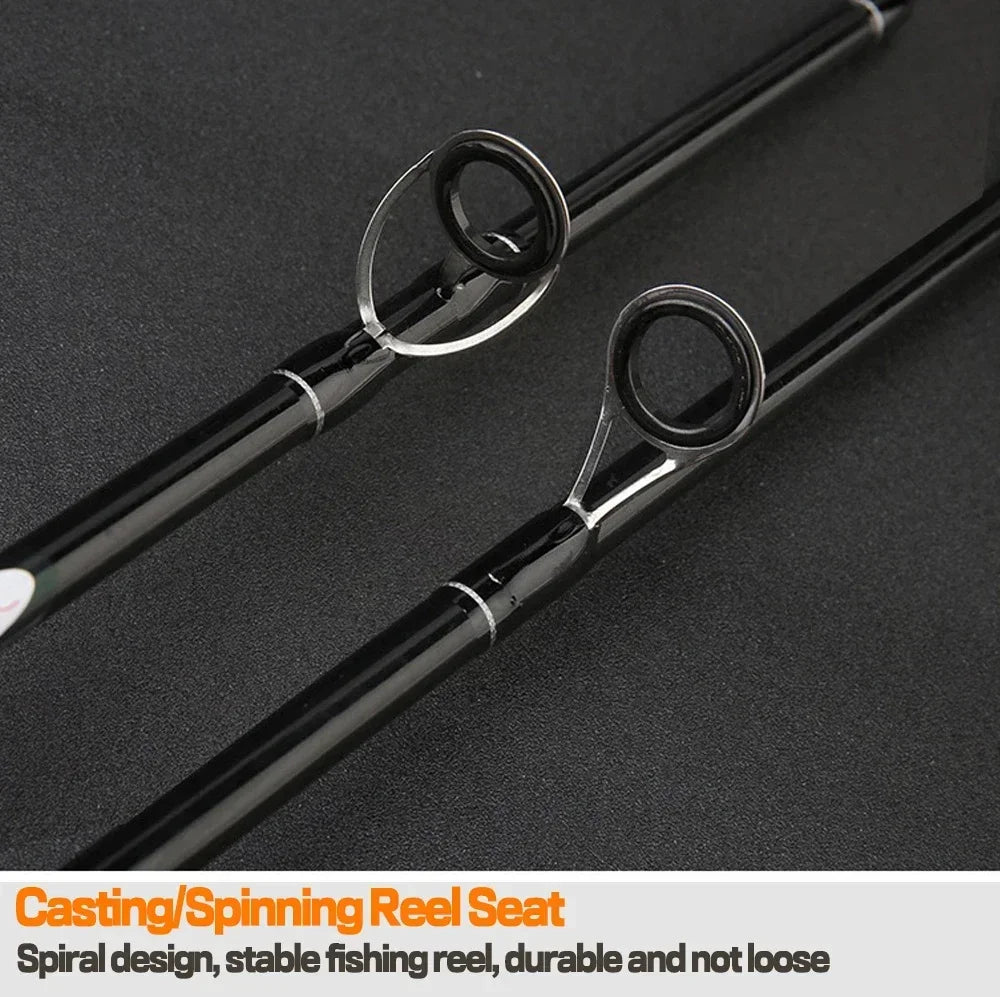 SNAPSHOT Carbon Fiber  Baitcasting or spinning Rod,2 Sections  ML-power Tips Pole 1.65m/1.8m -FREE Shipping