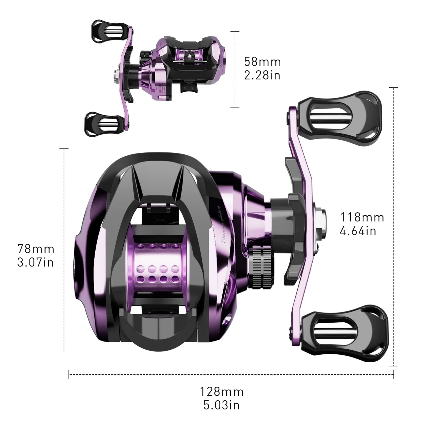 HOT TON Lightning TP Baitcaster Fishing Reel, 7.2:1Gear Ratio,22Lbs,3+1BB-FREE Shipping