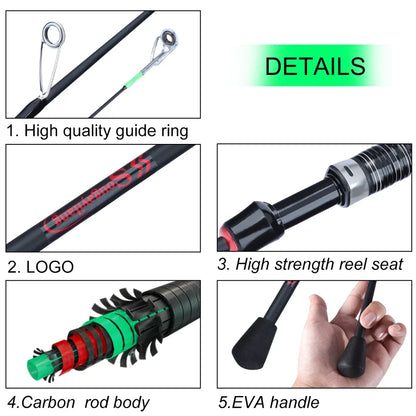 Sougayilang Spinning Fishing Rod 1.8m,2.1m Ultra Light Carbon Fiber -FREE Shipping