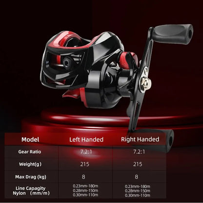 M-Power-2 CR Series Fishing Baitcasting Reel Light 7.2.1, 19 bb + 1 Gear Ratio 17 lbs max drag-FREE Shipping