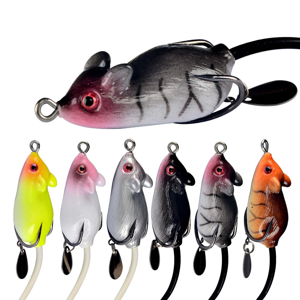 10-colours 5.5/6cm 10.5/11.5g Mouse Silicone Lures-FREE Shipping