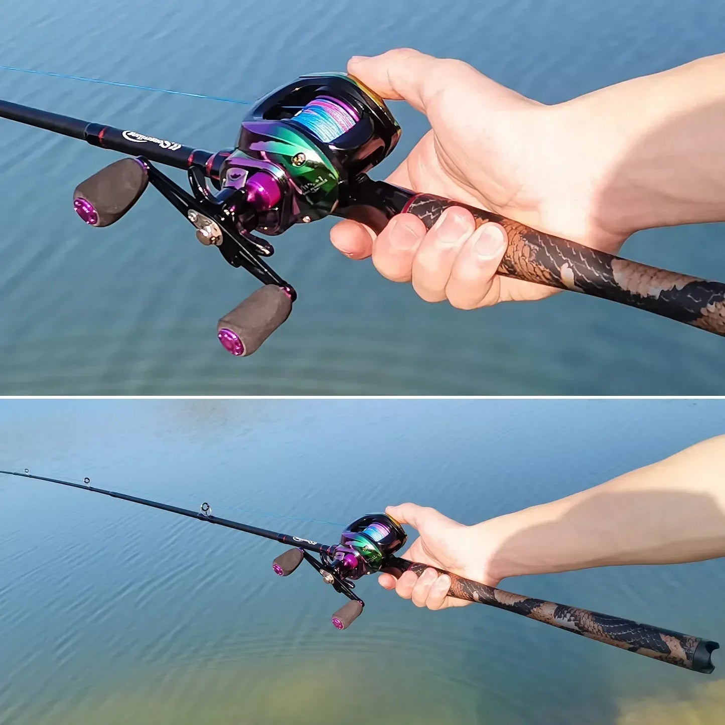 Sougayilang Casting Reel and Rod Set 1.8m 2.1m - Max Drag 17.6 lbs-FREE Shipping