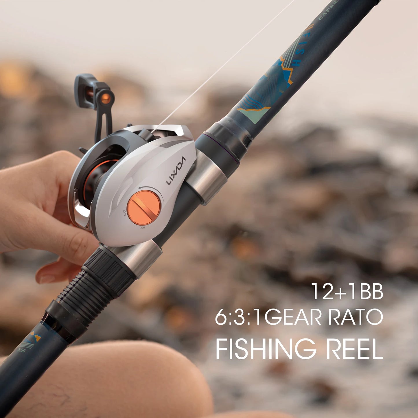 XADA 12+1 Ball Bearings Baitcasting  Fishing Reel with Magnetic Brake System-FREE Shipping