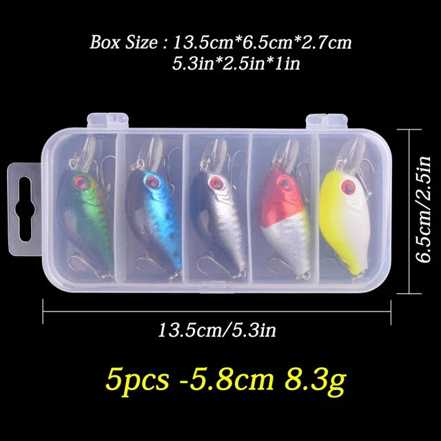 5pcs Fishing Crankbait lure mixed colour-FREE Shipping