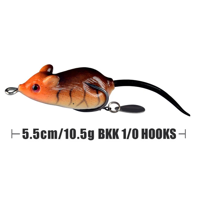 10-colours 5.5/6cm 10.5/11.5g Mouse Silicone Lures-FREE Shipping